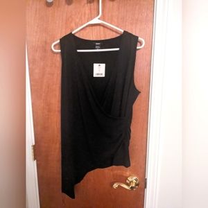DKNY Black Asymmetrical Tank in Size M
